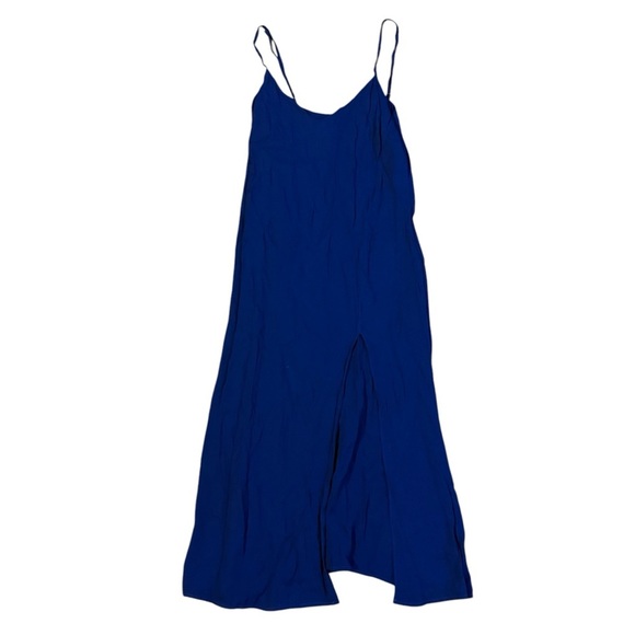Reformation Crimini Royal Blue Front Slit Midi Slip Dress Size 2 - Picture 3 of 6